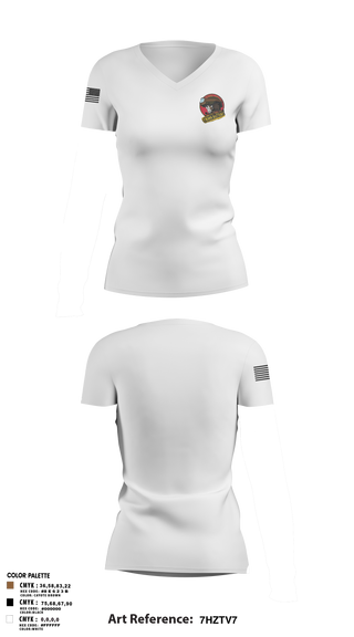 Womens Short Sleeve Vneck Shirt, C BTRY, 5-4 ADAR, Army, Teamtime, Team time, sublimation, custom sports apparel, team uniforms, spirit wear, spiritwear, sports uniforms, custom shirts, team store, custom team store, fundraiser sports, apparel fundraiser
