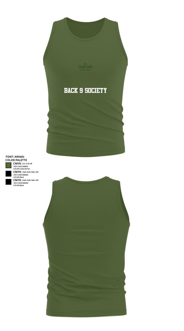 Tank Top, Back 9 Society, Golf, Teamtime, Team time, sublimation, custom sports apparel, team uniforms, spirit wear, spiritwear, sports uniforms, custom shirts, team store, custom team store, fundraiser sports, apparel fundraiser