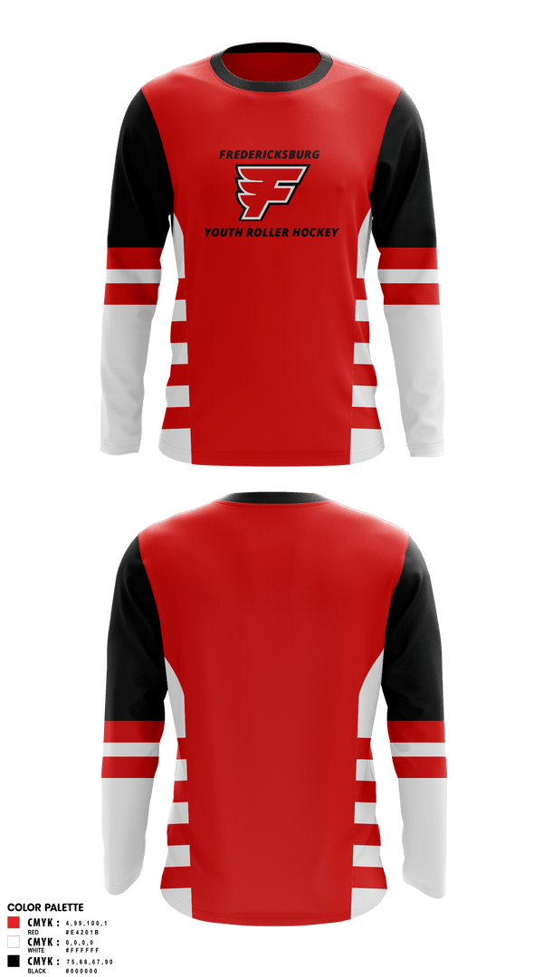Long Sleeve Performance Shirt, Fredericksburg Youth Roller Hockey, Ice Hockey, Teamtime, Team time, sublimation, custom sports apparel, team uniforms, spirit wear, spiritwear, sports uniforms, custom shirts, team store, custom team store, fundraiser sports, apparel fundraiser