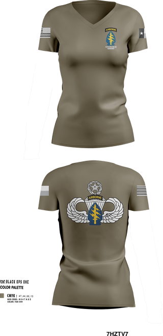 Womens Short Sleeve Vneck Shirt, 197th STSC (SO)(A), National Guard, Teamtime, Team time, sublimation, custom sports apparel, team uniforms, spirit wear, spiritwear, sports uniforms, custom shirts, team store, custom team store, fundraiser sports, apparel fundraiser