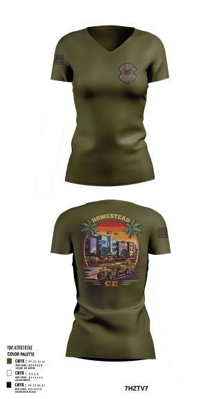 Womens Short Sleeve Vneck Shirt, 482D Civil Engineer Squadron, Air Force, Teamtime, Team time, sublimation, custom sports apparel, team uniforms, spirit wear, spiritwear, sports uniforms, custom shirts, team store, custom team store, fundraiser sports, apparel fundraiser