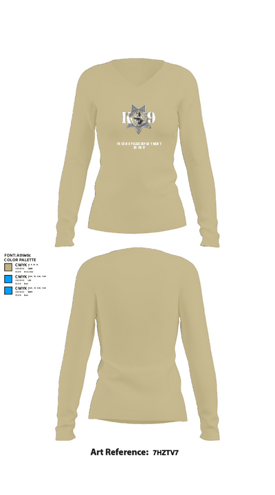 Fresno Police Department K9 Unit 39054818 Women's Long Sleeve V-neck Shirt - 78
