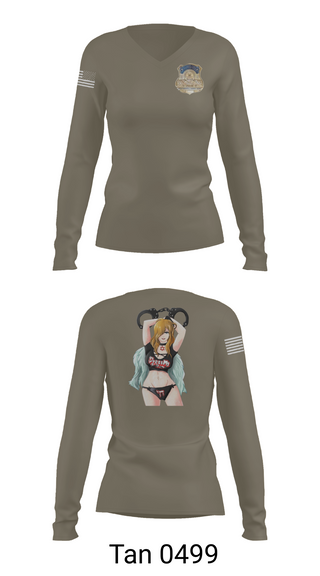 Womens Long Sleeve Vneck Shirt, US. Pentagon Force Protection Agency CounterintelligenceMARDET Fort Leonard Wood (FLW) DoD Interservice Non-Lethal Individual Weapons Instructor's Course Fort Leonard Wood Basic Military Police School House, Police, Teamtime, Team time, sublimation, custom sports apparel, team uniforms, spirit wear, spiritwear, sports uniforms, custom shirts, team store, custom team store, fundraiser sports, apparel fundraiser