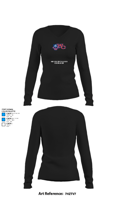 Warren Central High School Cheer 68403742 Women's Long Sleeve V-neck Shirt - 34