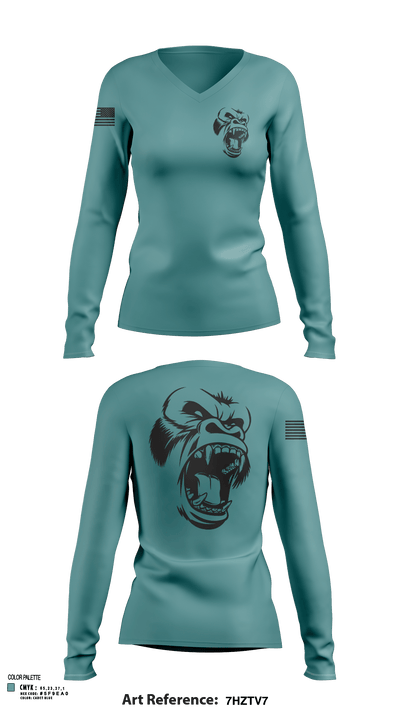 USS CARL VINSON 40544561 Women's Long Sleeve V-neck Shirt -1 123