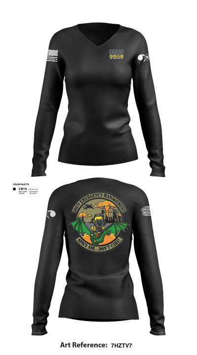 106 Emergency Management 35910361 Women's Long Sleeve V-neck Shirt - 122
