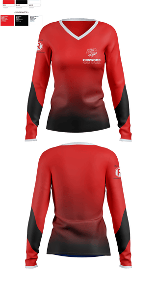 Womens Long Sleeve Vneck Shirt, Ringwood High School Band, Spirit Store, Teamtime, Team time, sublimation, custom sports apparel, team uniforms, spirit wear, spiritwear, sports uniforms, custom shirts, team store, custom team store, fundraiser sports, apparel fundraiser