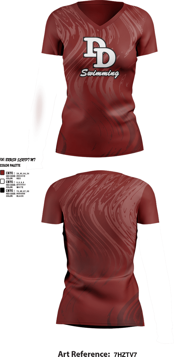 Womens Short Sleeve Vneck Shirt, David Douglas High School Swimming, Swimming, Teamtime, Team time, sublimation, custom sports apparel, team uniforms, spirit wear, spiritwear, sports uniforms, custom shirts, team store, custom team store, fundraiser sports, apparel fundraiser