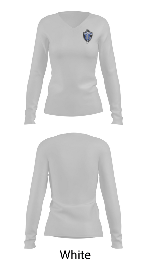 Womens Long Sleeve Vneck Shirt, East Burke Middle School Cheer, Cheer, Teamtime, Team time, sublimation, custom sports apparel, team uniforms, spirit wear, spiritwear, sports uniforms, custom shirts, team store, custom team store, fundraiser sports, apparel fundraiser