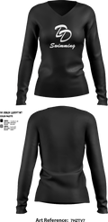 David Douglas High School Swimming 22345168 Women's Long Sleeve V-neck Shirt -1 4