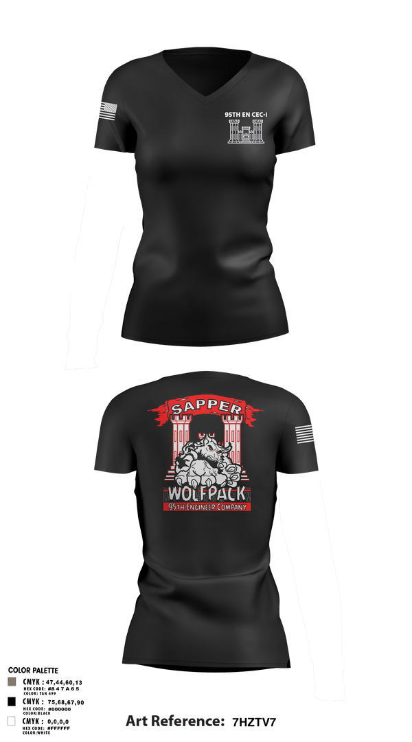 Womens Short Sleeve Vneck Shirt, 95TH EN, Army, Teamtime, Team time, sublimation, custom sports apparel, team uniforms, spirit wear, spiritwear, sports uniforms, custom shirts, team store, custom team store, fundraiser sports, apparel fundraiser