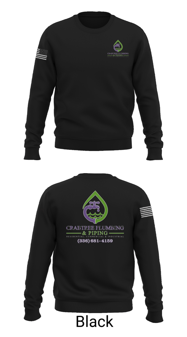 Crew Neck Sweatshirt, Crabtree Plumbing & Piping, , Teamtime, Team time, sublimation, custom sports apparel, team uniforms, spirit wear, spiritwear, sports uniforms, custom shirts, team store, custom team store, fundraiser sports, apparel fundraiser