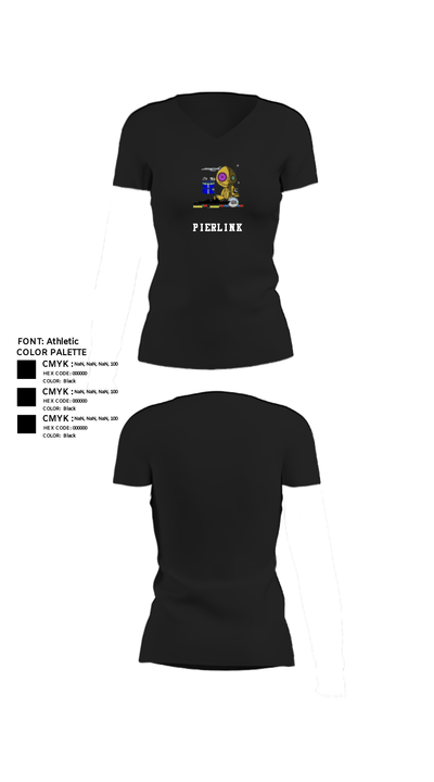 Pierlink 77649293 Women's Short Sleeve V-neck Shirt - 11