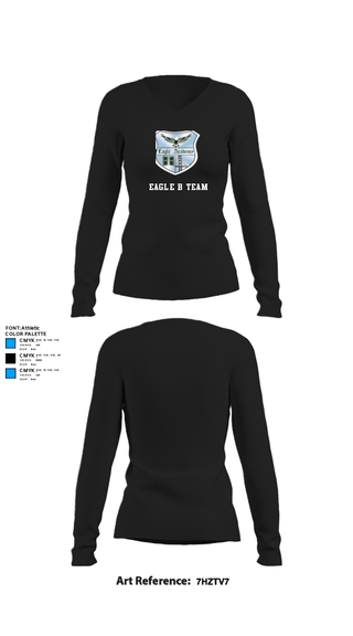Women's Long Sleeve Vneck Shirt, Eagle b team, Men's Basketball, Teamtime, Team time, sublimation, custom sports apparel, team uniforms, spirit wear, spiritwear, sports uniforms, custom shirts, team store, custom team store, fundraiser sports, apparel fundraiser