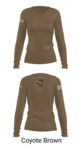 Womens Long Sleeve Vneck Shirt, 1-7FA Cobra Btry, , Teamtime, Team time, sublimation, custom sports apparel, team uniforms, spirit wear, spiritwear, sports uniforms, custom shirts, team store, custom team store, fundraiser sports, apparel fundraiser