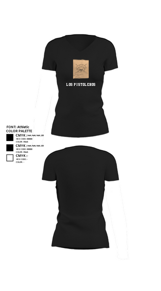 Women's Short Sleeve Vneck Shirt, Los Pistoleros, Army, Teamtime, Team time, sublimation, custom sports apparel, team uniforms, spirit wear, spiritwear, sports uniforms, custom shirts, team store, custom team store, fundraiser sports, apparel fundraiser