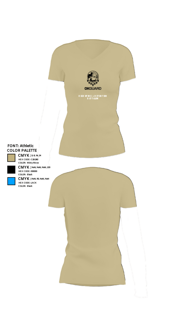Womens Short Sleeve Vneck Shirt, Recruiting & Retention Battalion, National Guard, Teamtime, Team time, sublimation, custom sports apparel, team uniforms, spirit wear, spiritwear, sports uniforms, custom shirts, team store, custom team store, fundraiser sports, apparel fundraiser