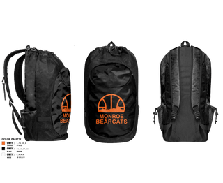 Gear Bag, Monroe High School Basketball, Women's Basketball, Teamtime, Team time, sublimation, custom sports apparel, team uniforms, spirit wear, spiritwear, sports uniforms, custom shirts, team store, custom team store, fundraiser sports, apparel fundraiser