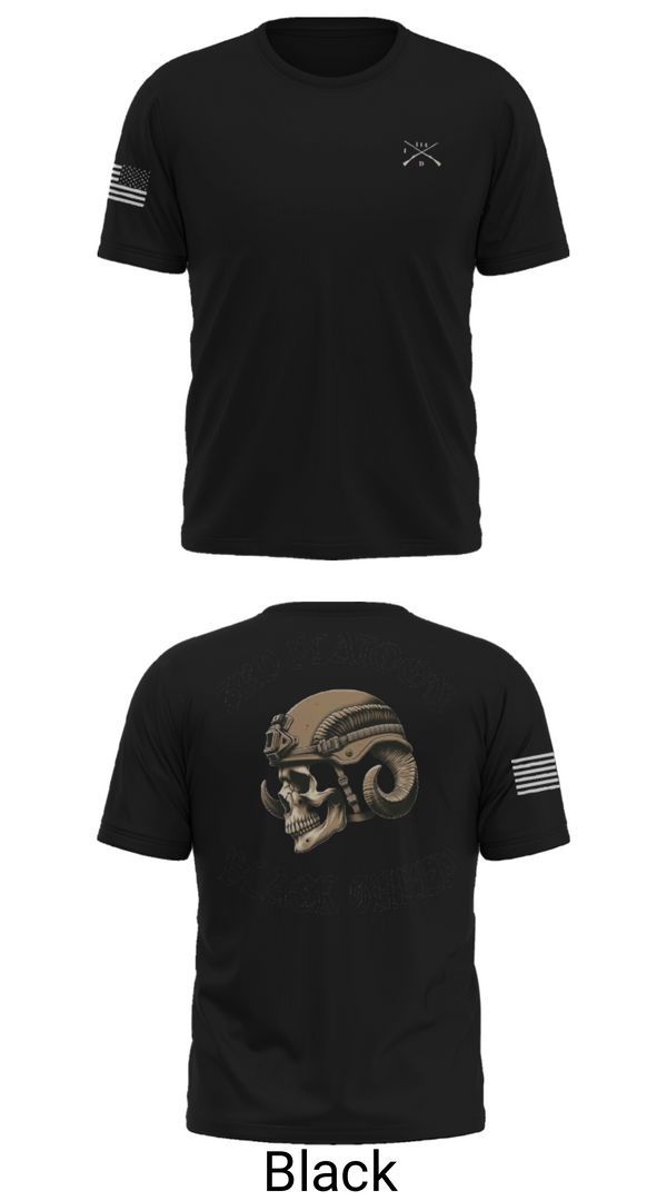 Old School Cotton Feel Shirt, 3rd PLT Black Sheep, Army, Teamtime, Team time, sublimation, custom sports apparel, team uniforms, spirit wear, spiritwear, sports uniforms, custom shirts, team store, custom team store, fundraiser sports, apparel fundraiser