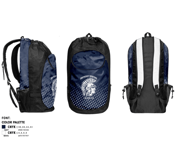 Gear Bag, Southeast High School Swimming, Swimming, Teamtime, Team time, sublimation, custom sports apparel, team uniforms, spirit wear, spiritwear, sports uniforms, custom shirts, team store, custom team store, fundraiser sports, apparel fundraiser