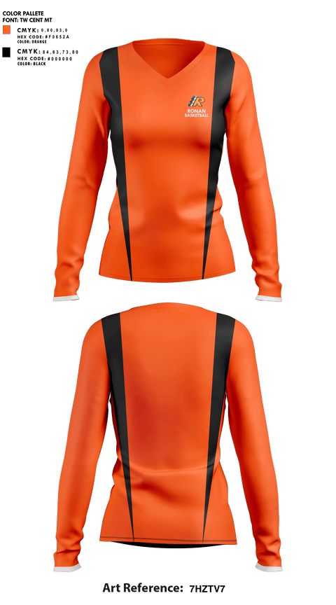 Womens Long Sleeve Vneck Shirt, Ronan High School Basketball, Women's Basketball, Teamtime, Team time, sublimation, custom sports apparel, team uniforms, spirit wear, spiritwear, sports uniforms, custom shirts, team store, custom team store, fundraiser sports, apparel fundraiser