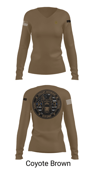 VALLEY K9 75951631 Women's Long Sleeve V-neck Shirt - 16