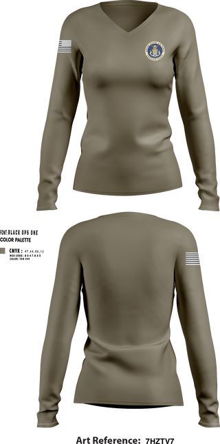 Womens Long Sleeve Vneck Shirt, Air Force Chaplain, Army, Teamtime, Team time, sublimation, custom sports apparel, team uniforms, spirit wear, spiritwear, sports uniforms, custom shirts, team store, custom team store, fundraiser sports, apparel fundraiser