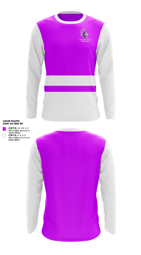 Long Sleeve Performance Shirt, Beloit Memorial High School Swimming, Swimming, Teamtime, Team time, sublimation, custom sports apparel, team uniforms, spirit wear, spiritwear, sports uniforms, custom shirts, team store, custom team store, fundraiser sports, apparel fundraiser
