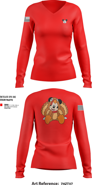 Womens Long Sleeve Vneck Shirt, , Navy, Teamtime, Team time, sublimation, custom sports apparel, team uniforms, spirit wear, spiritwear, sports uniforms, custom shirts, team store, custom team store, fundraiser sports, apparel fundraiser