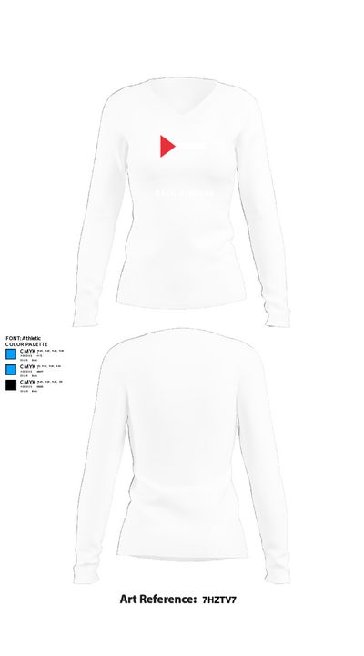 Nate higgers 97002600 Women's Long Sleeve V-neck Shirt - 15