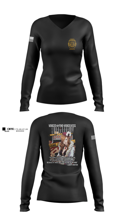 State of Hawaii Department of the Attorney General Child Abuse Investigations Unit 2926243 Women's Long Sleeve V-neck Shirt - 3