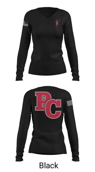 Women's Long Sleeve Vneck Shirt, Perkins County Junior High School Football, Football, Teamtime, Team time, sublimation, custom sports apparel, team uniforms, spirit wear, spiritwear, sports uniforms, custom shirts, team store, custom team store, fundraiser sports, apparel fundraiser