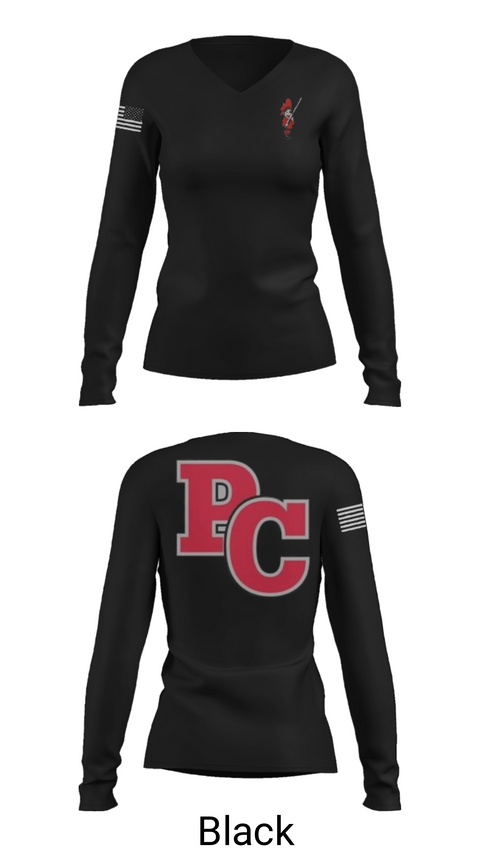 Women's Long Sleeve Vneck Shirt, Perkins County Junior High School Football, Football, Teamtime, Team time, sublimation, custom sports apparel, team uniforms, spirit wear, spiritwear, sports uniforms, custom shirts, team store, custom team store, fundraiser sports, apparel fundraiser