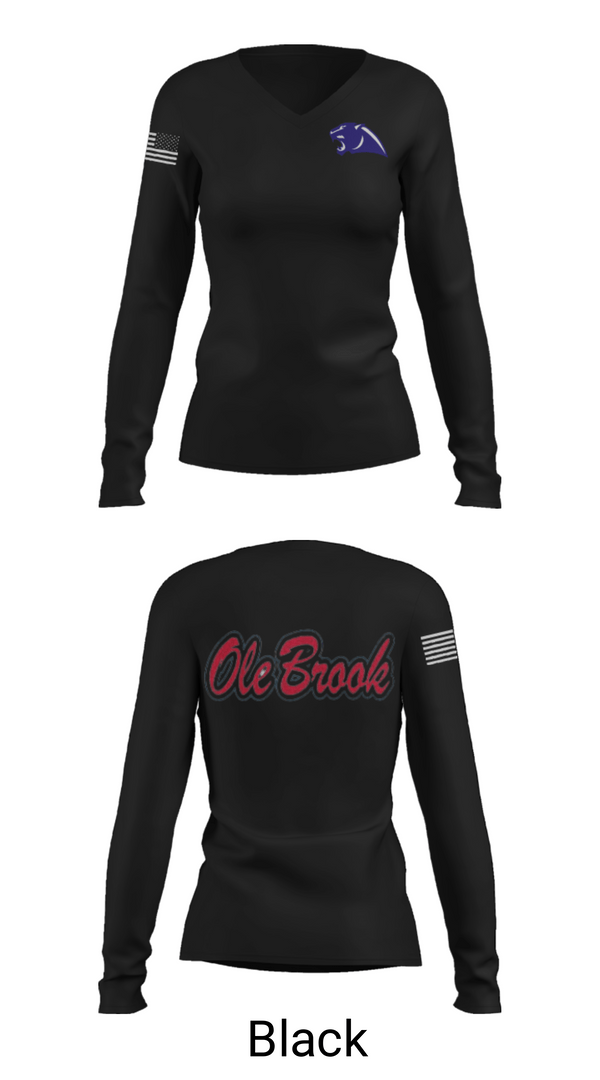 Women's Long Sleeve Vneck Shirt, Brookhaven High School Track, Track & Field, Teamtime, Team time, sublimation, custom sports apparel, team uniforms, spirit wear, spiritwear, sports uniforms, custom shirts, team store, custom team store, fundraiser sports, apparel fundraiser