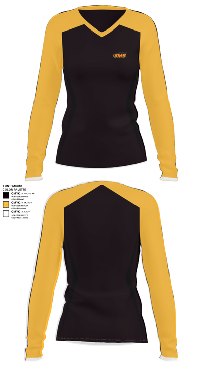 Stafford Middle School 64252952 Women's Long Sleeve V-neck Shirt - 28