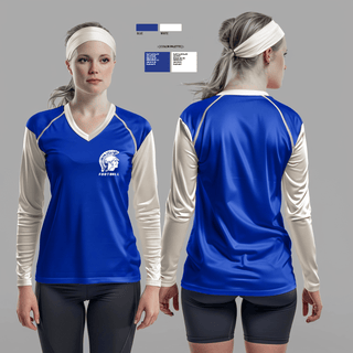Womens Long Sleeve Vneck Shirt, James B Hunt High School Football, Football, Teamtime, Team time, sublimation, custom sports apparel, team uniforms, spirit wear, spiritwear, sports uniforms, custom shirts, team store, custom team store, fundraiser sports, apparel fundraiser