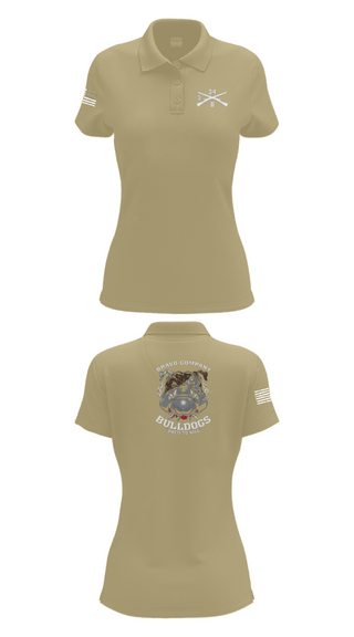 Women's Short Sleeve Performance Polo, B/3-34 Bulldogs, Army, Teamtime, Team time, sublimation, custom sports apparel, team uniforms, spirit wear, spiritwear, sports uniforms, custom shirts, team store, custom team store, fundraiser sports, apparel fundraiser