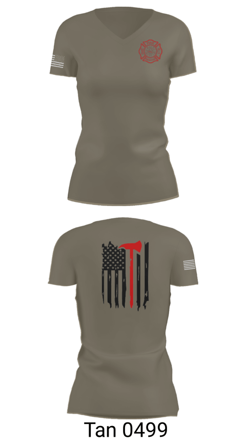 Women's Short Sleeve Vneck Shirt, Okay Fire & Rescue, Fire Department, Teamtime, Team time, sublimation, custom sports apparel, team uniforms, spirit wear, spiritwear, sports uniforms, custom shirts, team store, custom team store, fundraiser sports, apparel fundraiser