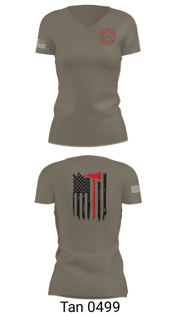 Women's Short Sleeve Vneck Shirt, Okay Fire & Rescue, Fire Department, Teamtime, Team time, sublimation, custom sports apparel, team uniforms, spirit wear, spiritwear, sports uniforms, custom shirts, team store, custom team store, fundraiser sports, apparel fundraiser