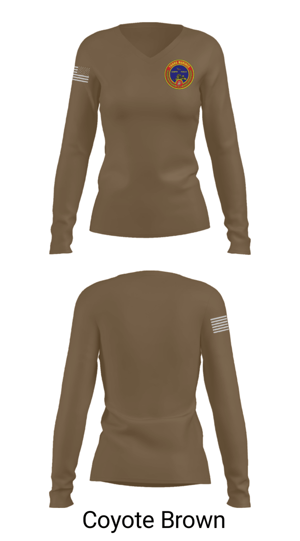 Women's Long Sleeve Vneck Shirt, Fort meade, Marines, Teamtime, Team time, sublimation, custom sports apparel, team uniforms, spirit wear, spiritwear, sports uniforms, custom shirts, team store, custom team store, fundraiser sports, apparel fundraiser