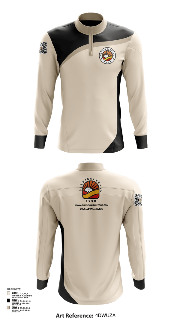 Quarter Zip Jacket, Ole Pickleball Tour, , Teamtime, Team time, sublimation, custom sports apparel, team uniforms, spirit wear, spiritwear, sports uniforms, custom shirts, team store, custom team store, fundraiser sports, apparel fundraiser