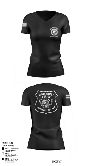 Womens Short Sleeve Vneck Shirt, Waterbury Police Explorers, , Teamtime, Team time, sublimation, custom sports apparel, team uniforms, spirit wear, spiritwear, sports uniforms, custom shirts, team store, custom team store, fundraiser sports, apparel fundraiser