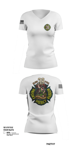 Womens Short Sleeve Vneck Shirt, Klein Fire 38, Fire Department, Teamtime, Team time, sublimation, custom sports apparel, team uniforms, spirit wear, spiritwear, sports uniforms, custom shirts, team store, custom team store, fundraiser sports, apparel fundraiser