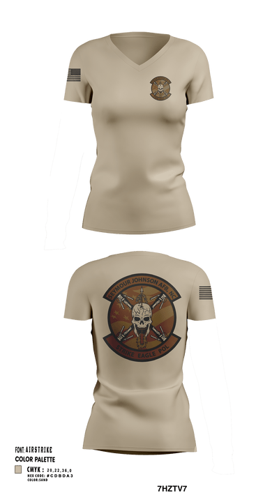 4LRS/POL 87725451 Women's Short Sleeve V-neck Shirt - 124
