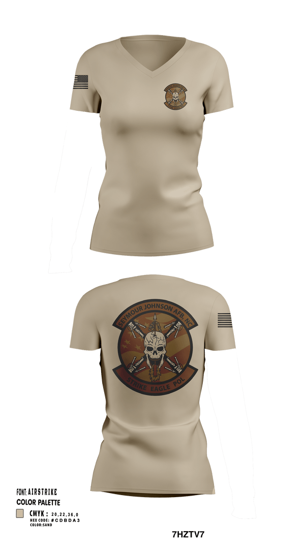 Womens Short Sleeve Vneck Shirt, 4th Logistics Readiness Unit, Air Force, Teamtime, Team time, sublimation, custom sports apparel, team uniforms, spirit wear, spiritwear, sports uniforms, custom shirts, team store, custom team store, fundraiser sports, apparel fundraiser