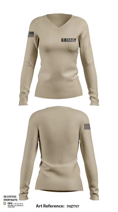 Grizzly 39400631 Women's Long Sleeve V-neck Shirt - 105