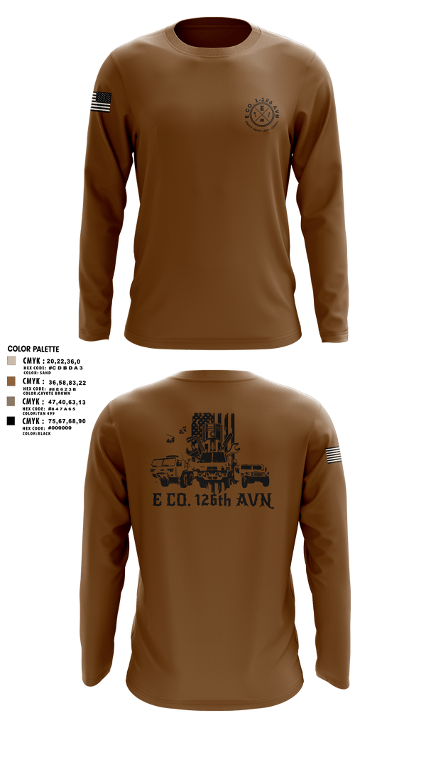 Long Sleeve Performance Shirt, B Co. 1-126AVN, Army, Teamtime, Team time, sublimation, custom sports apparel, team uniforms, spirit wear, spiritwear, sports uniforms, custom shirts, team store, custom team store, fundraiser sports, apparel fundraiser