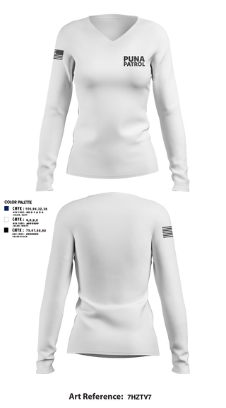 Womens Long Sleeve Vneck Shirt, Puna Patrol, , Teamtime, Team time, sublimation, custom sports apparel, team uniforms, spirit wear, spiritwear, sports uniforms, custom shirts, team store, custom team store, fundraiser sports, apparel fundraiser