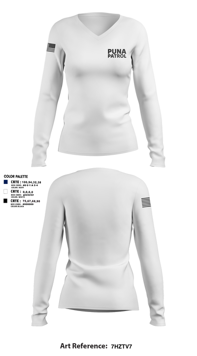 Puna Patrol 4300977 Women's Long Sleeve V-neck Shirt - 2