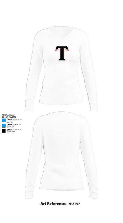 TURNER 68240442 Women's Long Sleeve V-neck Shirt - 15